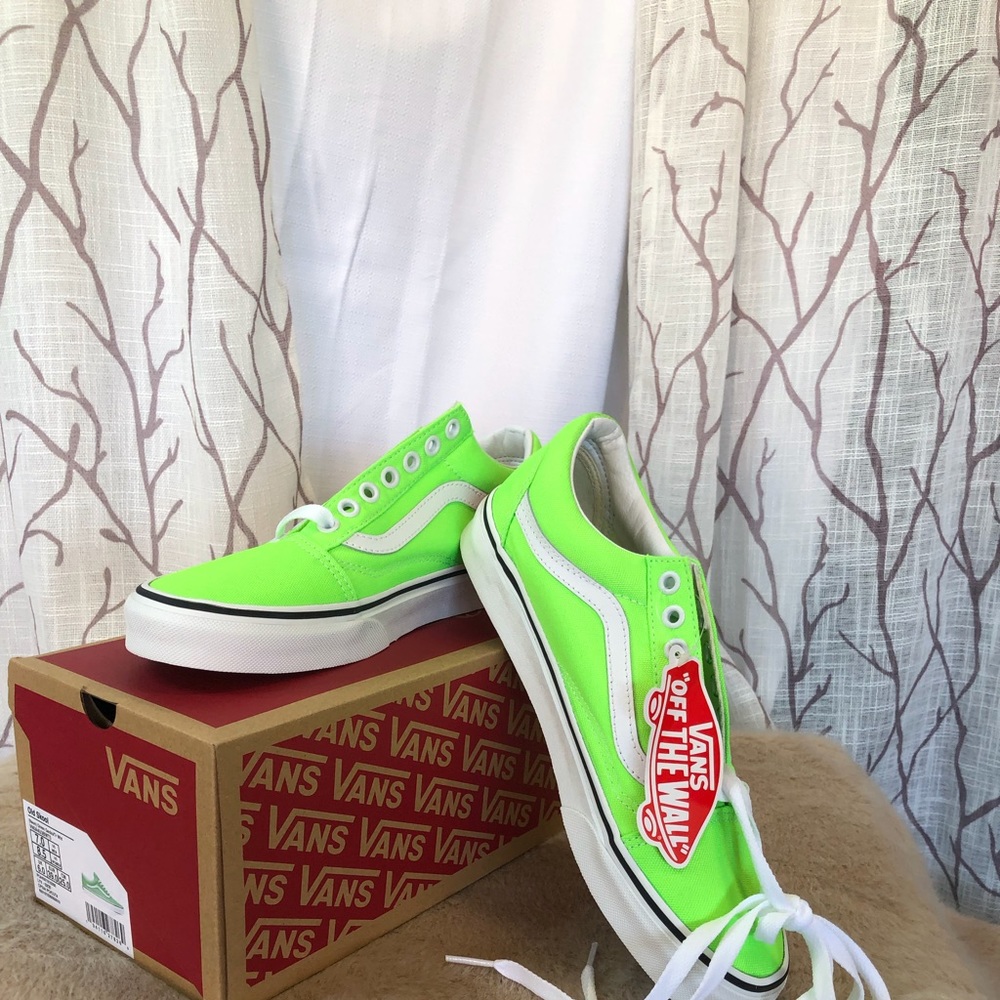 Vans, 8.5, Neon green